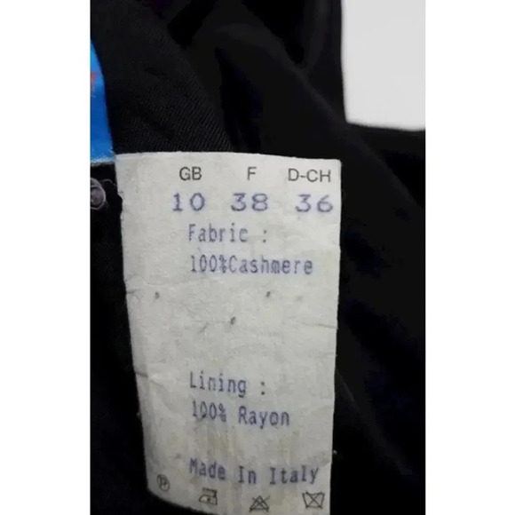 Cinzia Rocca Black 100% Cashmere Coat Sz 10‎ = 6 US - Picture 4 of 6